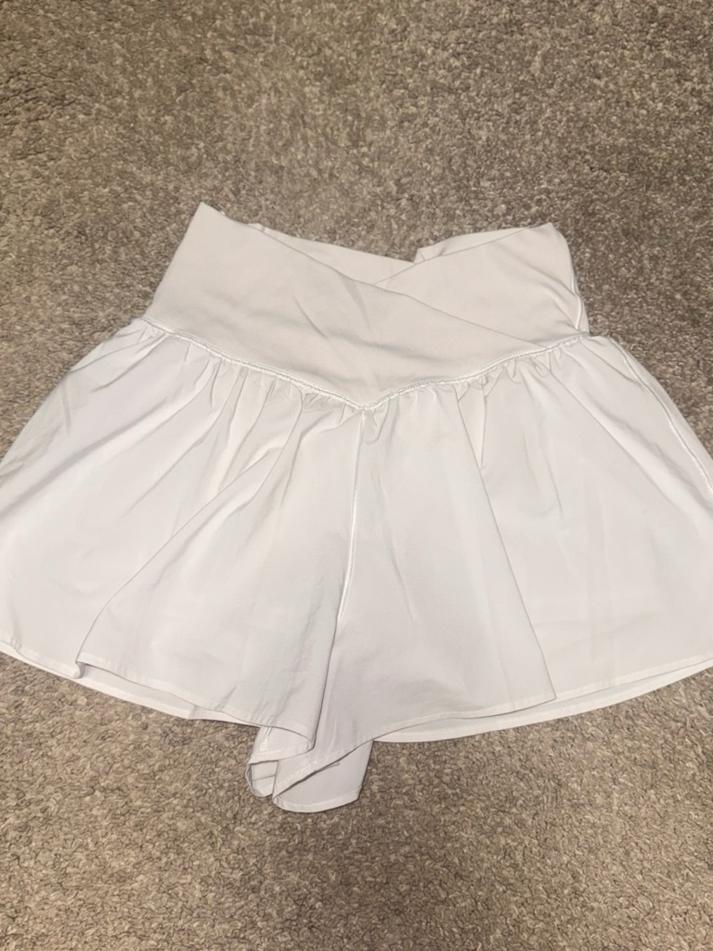 aerie White Flared Skort with Crossover Waistband
